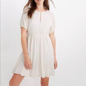 MADEWELL Petite Eyelet Tassel-Tie Mini Dress